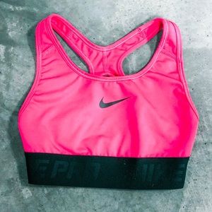 NIKE SPORTS BRA: Dri Fit, Pink & Black